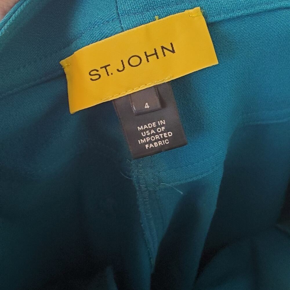 ❤️‍ VINTAGE St. John Yellow Label Colorful Teal Casual Straight Leg Pants - Picture 10 of 10